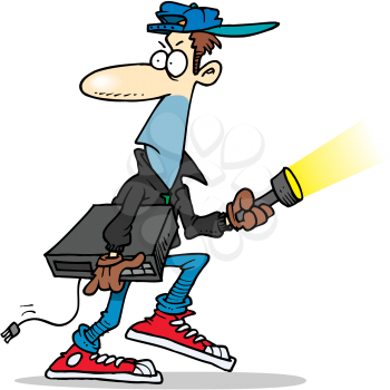 Royalty Free Clipart Image of a Burglar