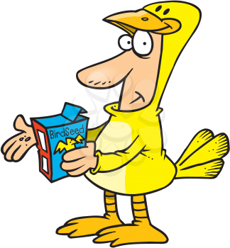 Royalty Free Clipart Image of a Man in a Canary Suit