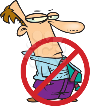 Royalty Free Clipart Image of a Cancelled Man