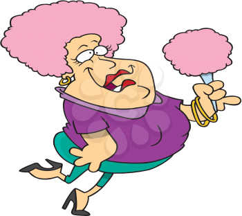 Royalty Free Clipart Image of a Woman With Candy Floss