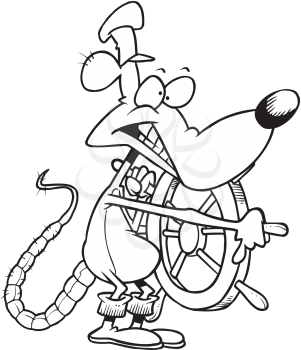 Royalty Free Clipart Image of a Rat Captain