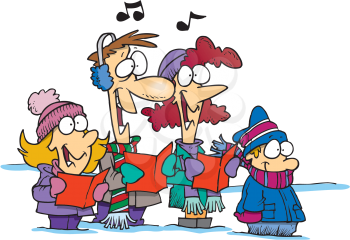Royalty Free Clipart Image of Carollers