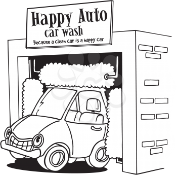 Royalty Free Clipart Image of a Car Wash