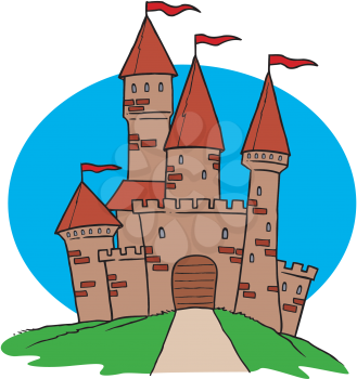 Royalty Free Clipart Image of a Castle
