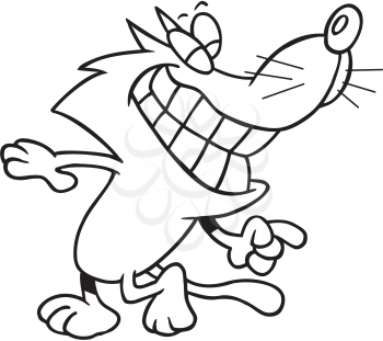 Royalty Free Clipart Image of a Grinning Cat