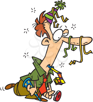 Royalty Free Clipart Image of a Man Celebrating