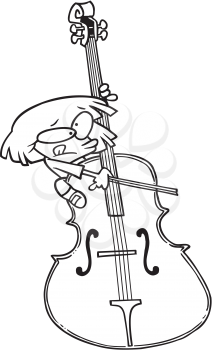 Royalty Free Clipart Image of a Girl Playing Cello