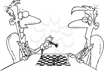 Royalty Free Clipart Image of Men Playing Chess