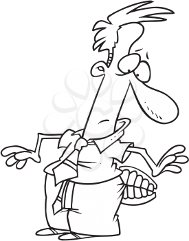 Royalty Free Clipart Image of a Man With Teeth on His Bottom
