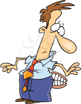 Royalty Free Clipart Image of a Man With a Set of Teeth on His Bottom