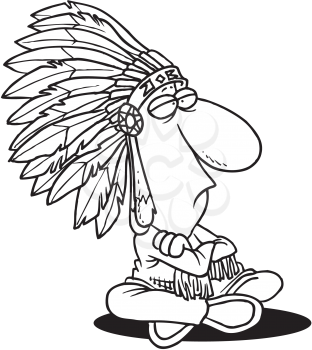 Royalty Free Clipart Image of a Native Chief