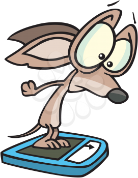 Royalty Free Clipart Image of a Chihuahua on the Scales
