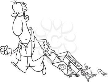 Royalty Free Clipart Image of a Man With a Suitcase
