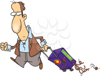 Royalty Free Clipart Image of a Man With a Suitcase