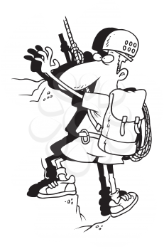 Royalty Free Clipart Image of a Mountain Climber