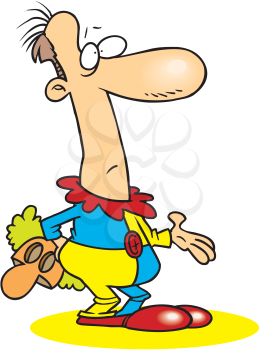 Royalty Free Clipart Image of a Man in a Clown Suit