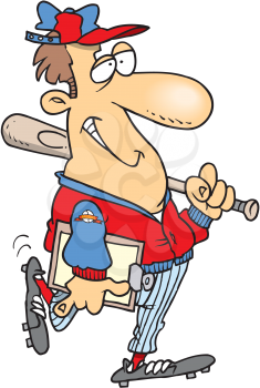 Royalty Free Clipart Image of a Baseball Coach