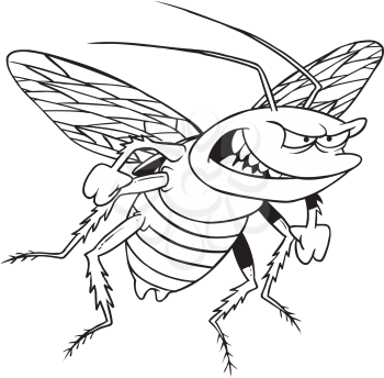 Royalty Free Clipart Image of an Angry Cockroach