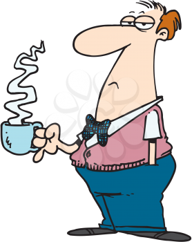 Royalty Free Clipart Image of a Man With a Cup of Coffee