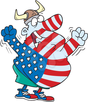 Royalty Free Clipart Image of a Patriotic Man