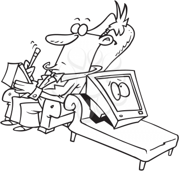 Royalty Free Clipart Image of a Computer at the Therapist