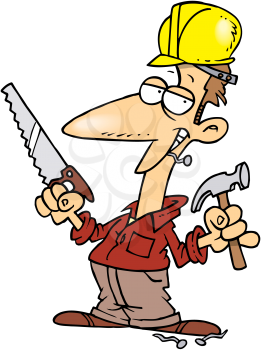 Royalty Free Clipart Image of a Builder