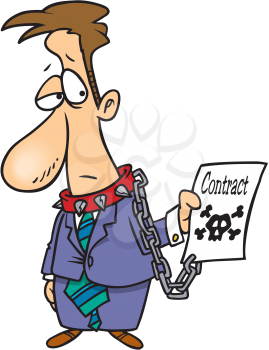 Royalty Free Clipart Image of a Man Holding a Contract