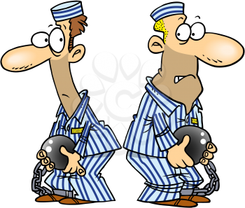 Royalty Free Clipart Image of Two Criminals