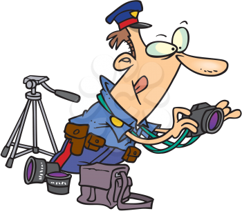 Royalty Free Clipart Image of a Police Photographer