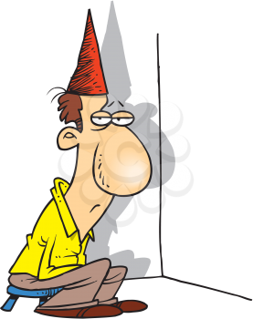 Royalty Free Clipart Image of a Man in the Corner