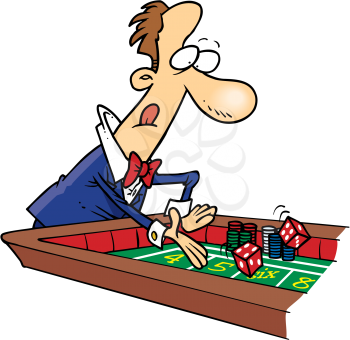Royalty Free Clipart Image of a Man Shooting Craps