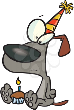 Royalty Free Clipart Image of a Birthday Dog