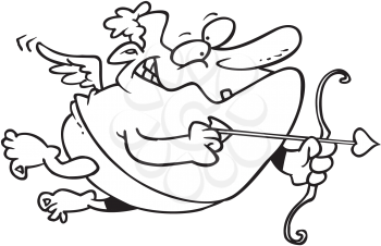 Royalty Free Clipart Image of a Chubby Cupid