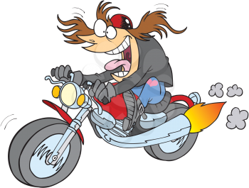Royalty Free Clipart Image of a Motorcyclist