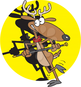 Royalty Free Clipart Image of a Dancing Reindeer
