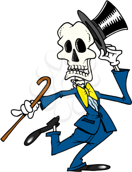 Royalty Free Clipart Image of a Dancing Skeleton