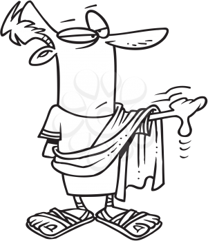 Royalty Free Clipart Image of a Roman Giving Thumbs Down