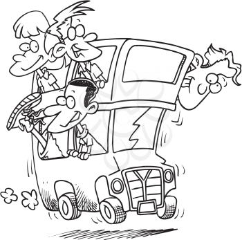 Royalty Free Clipart Image of People Riding on a Bus