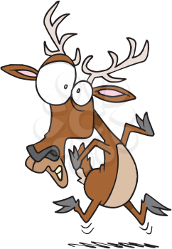 Royalty Free Clipart Image of a Frightened Deer