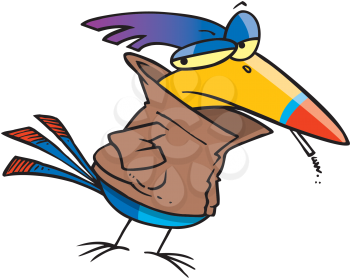 Royalty Free Clipart Image of a Juvenile Delinquent Bird