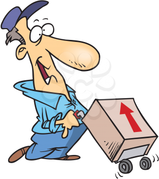 Royalty Free Clipart Image of a Man With a Delivery