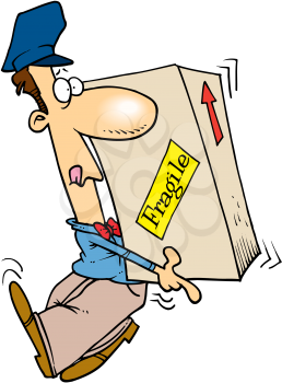 Royalty Free Clipart Image of a Man With a Box
