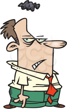 Royalty Free Clipart Image of an Unhappy Man