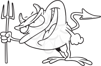 Royalty Free Clipart Image of a Devil Frog