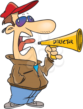 Royalty Free Clipart Image of a Director With a Megaphone
