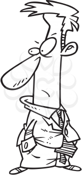 Royalty Free Clipart Image of a Man With His Hands in His Pockets