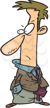 Royalty Free Clipart Image of a Man With His Hands in His Pocket and Looking Disgusted