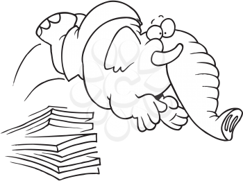 Royalty Free Clipart Image of an Elephant Diving