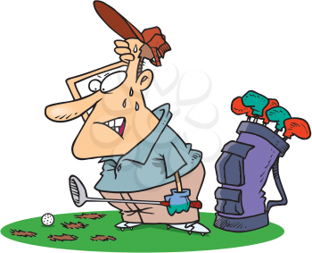 Royalty Free Clipart Image of a Frustrated Golfer