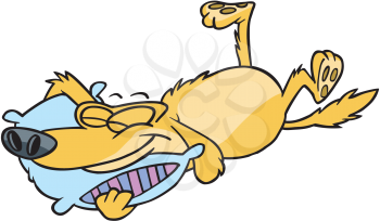 Royalty Free Clipart Image of a Sleeping Dog